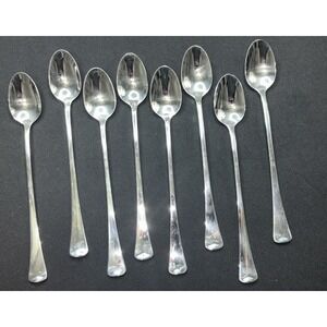 Oneida Rogers AMERICAN ARTISTRY Stainless 8 Iced Tea Spoons 7 1/2" USA